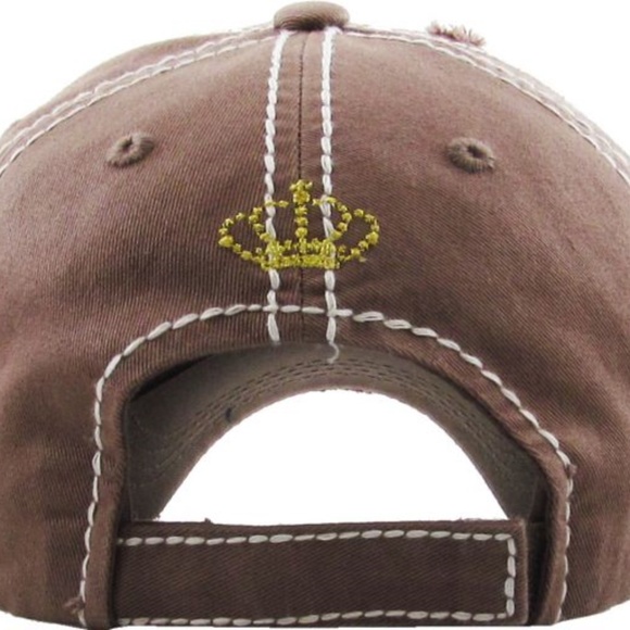 COFFEE QUEEN Distressed Vintage Baseball Cap - Picture 2 of 5